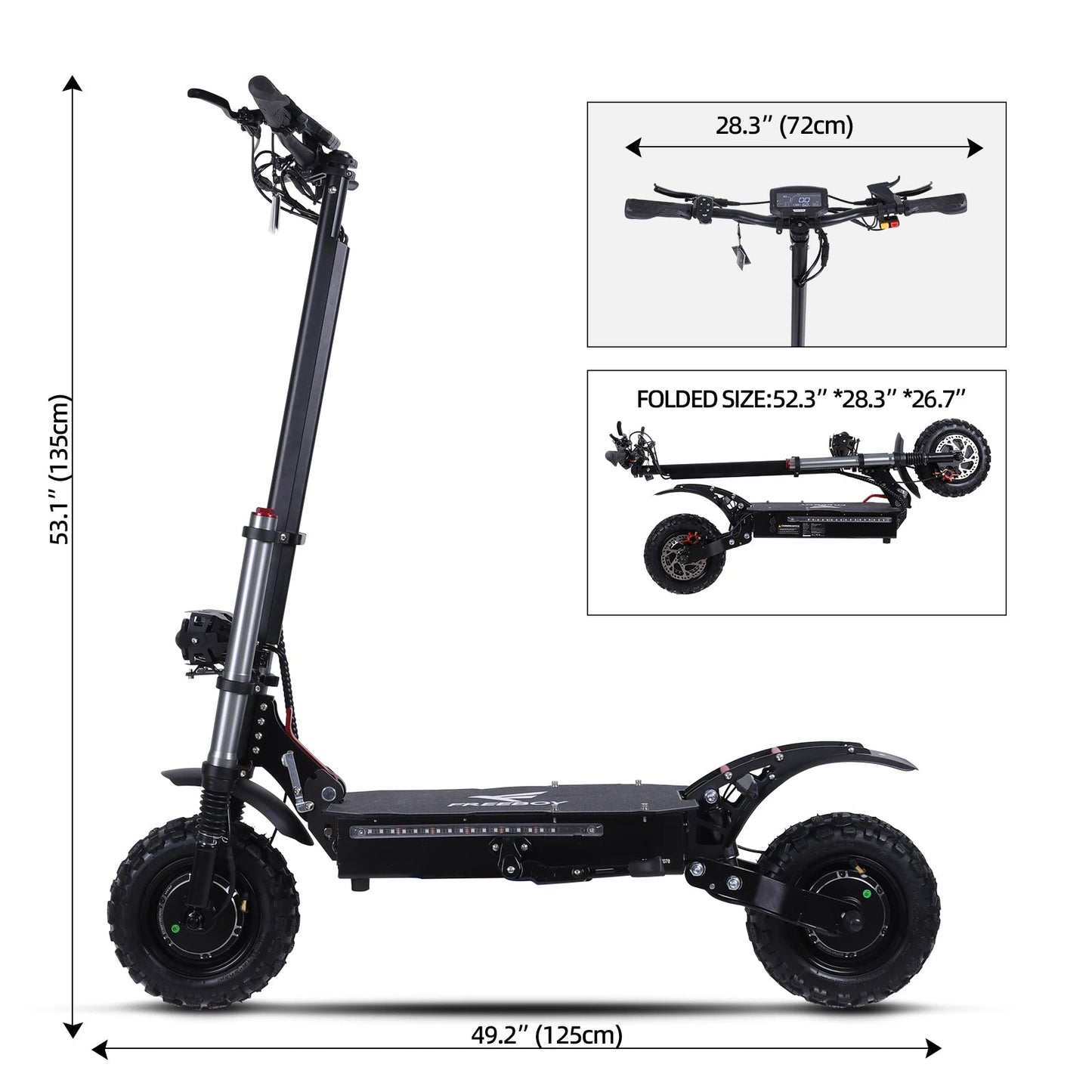 6000W High Power Adult Electric Scooter  Off-Road Commute Foldable 60V 38Ah Large Battery 60 Miles Range 50 Mph Fast E-Scooter Ai-TechWorld 