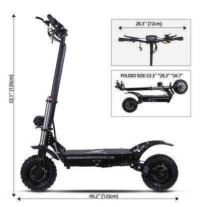 6000W High Power Adult Electric Scooter  Off-Road Commute Foldable 60V 38Ah Large Battery 60 Miles Range 50 Mph Fast E-Scooter Ai-TechWorld 