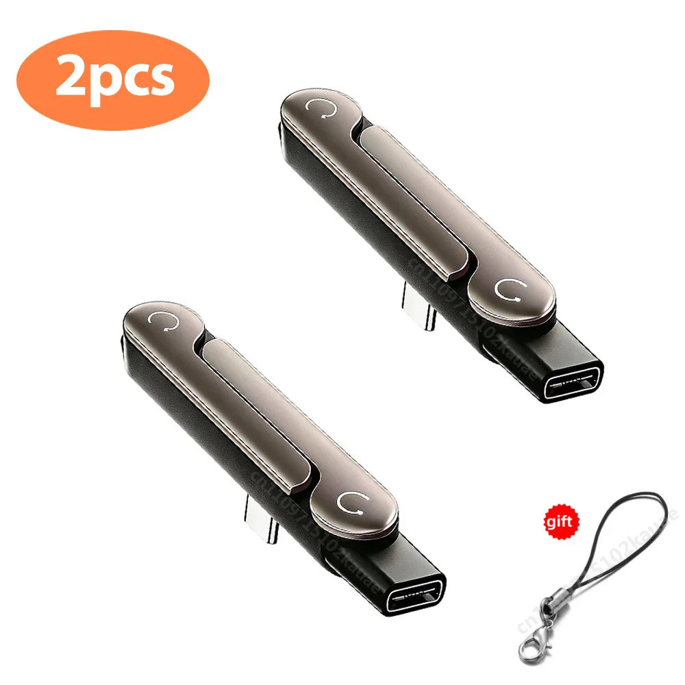 1/2/3PCS Type C Phone Charging Bracket Adapter 240W Fast Charging OTG Type-C Male to USB-C Female Converter With foldable Holder Ai-TechWorld   ai-techworld