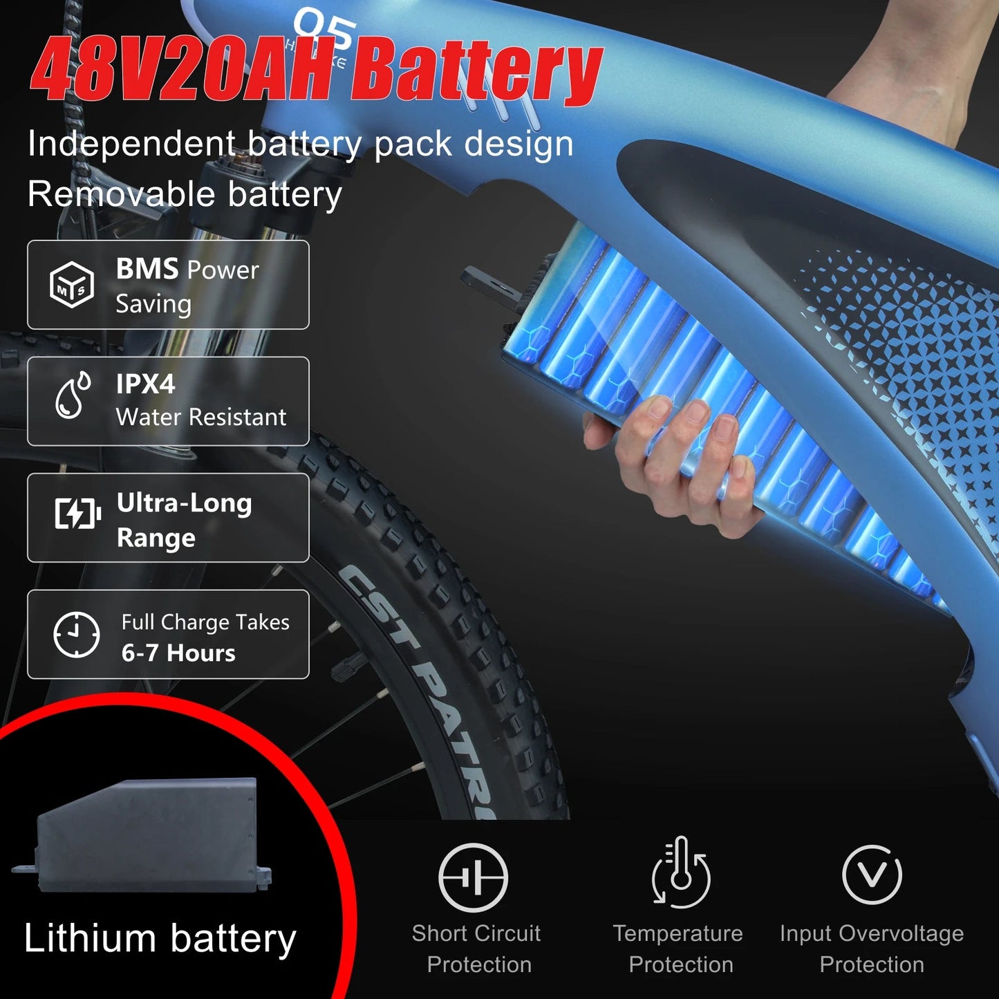 HX Q5 E bike 2000W Adults Electric Bike 2000W 48V 20AH 27.5 Inch  Electric Bicycle City E Bikes Mountain e bikes Ai-TechWorld 