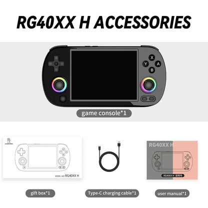ANBERNIC RG40XX H Handheld Game Console 4'' Screen Linux System Joystick RGB Lighting Effect RG40XXH Video Player Smartpro Gifts Ai-TechWorld 
