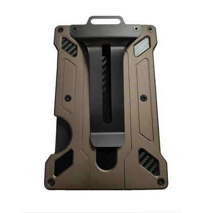 Wallet for Men Slim Aluminum Metal Money Clip with 1 Clear Window ID Badge Holder RFID Blocking Holds Up 15 Cards with Cash Clip Ai-TechWorld 