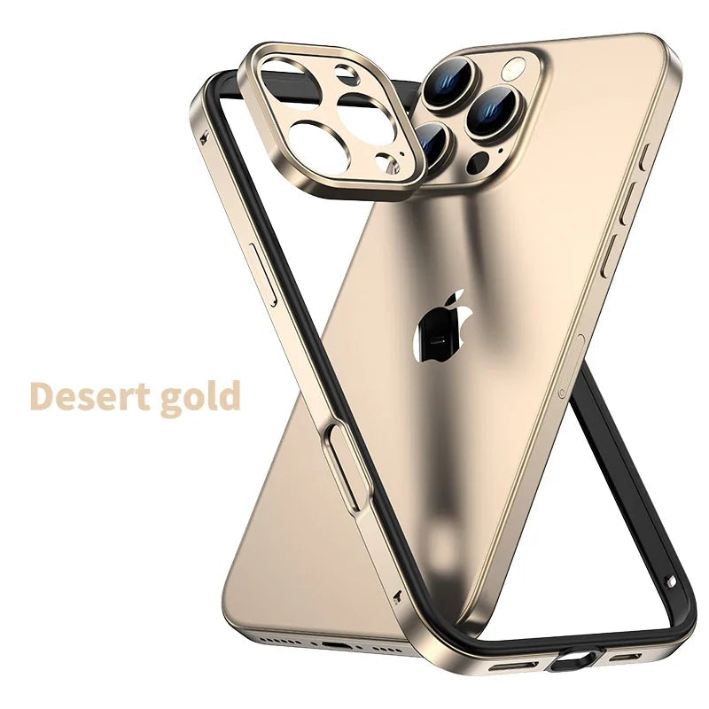 Camera Protection + Hybrid Silicone Frame Aluminum Metal Phone Case For iPhone 17 16 15 Pro Max 14 13 Better Heat Bumper Ai-TechWorld 