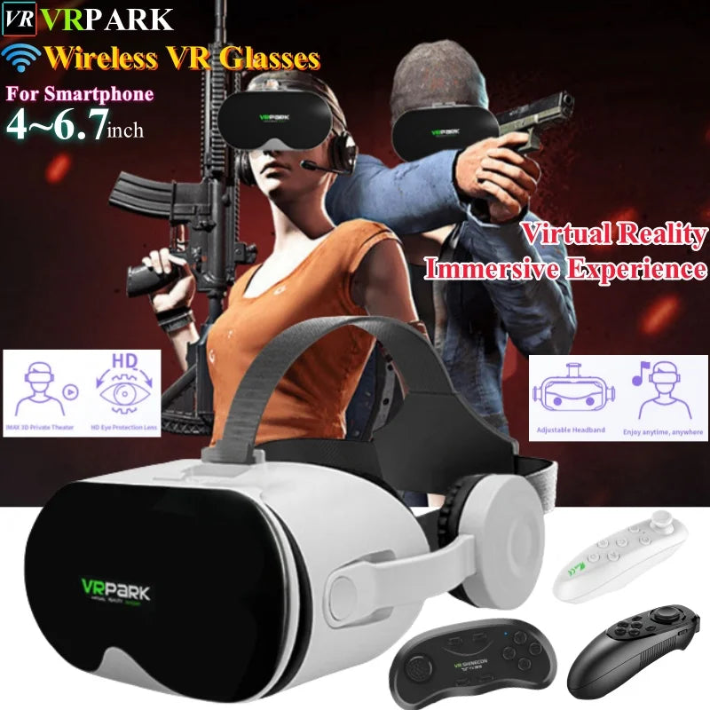 Original J70 4K Wireless Virtual Reality VR Glasses Stereo 3D Videos Google Cardboard Box Headset Helmet for Smartphone Max 6.7" Ai-TechWorld 