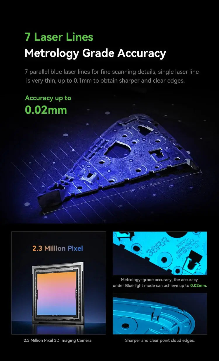 Creality 3D Scanner CR-Scan Raptor Blue NIR Light 0.02mm Accuracy 60FPS Anti-Shake Tracking Scanning Color Scanner for 3D Printe Ai-TechWorld 