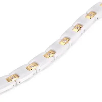 Titanium Steel Ceramic Energy Bracelet Stainless Steel Zirconia Couple Ceramic Bracelet Ai-TechWorld 