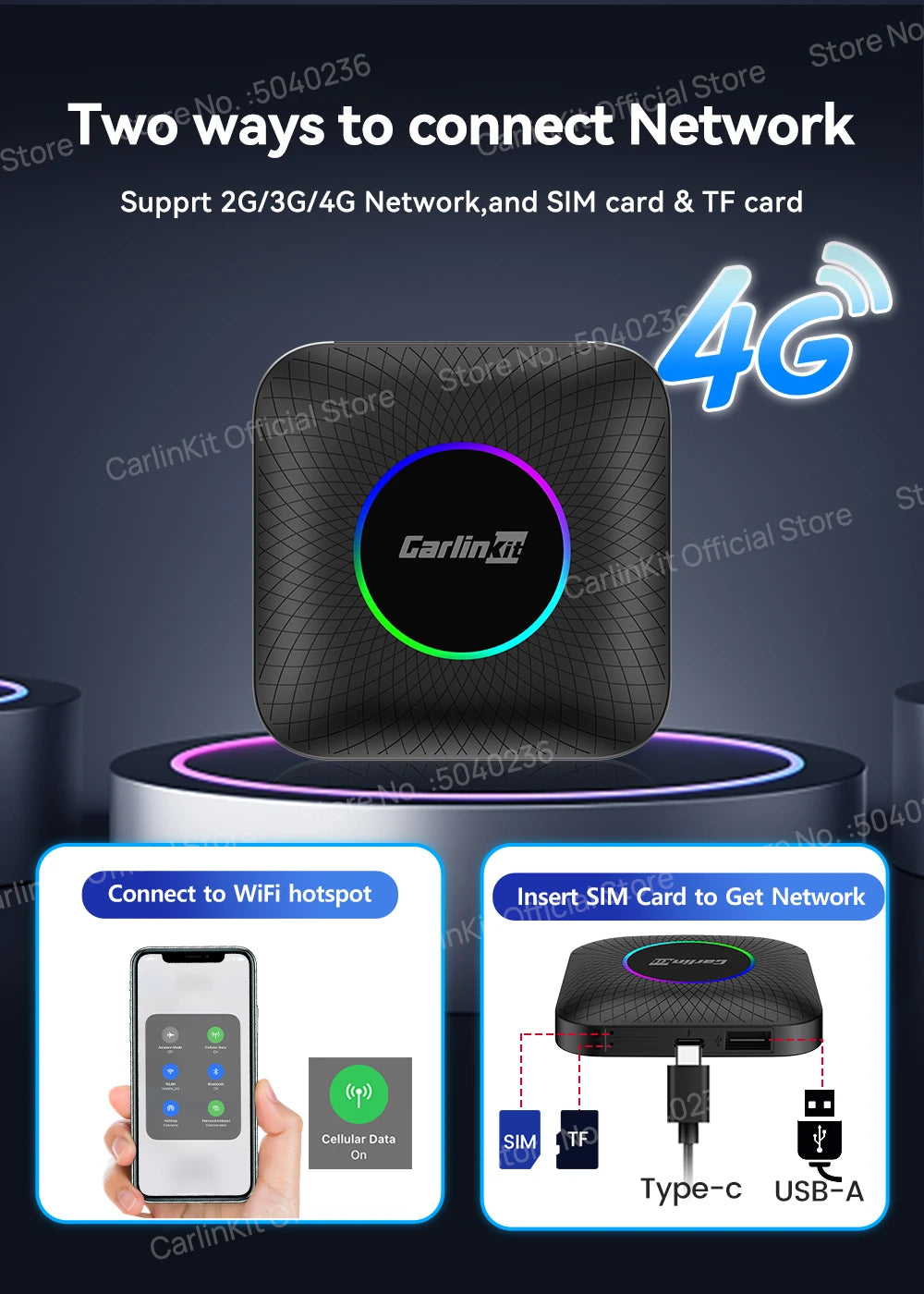 CarlinKit CarPlay Ai Box Android 13 SM6225 8 Cores 64GB 128GB Car Smart Streaming Box Wireless CarPlay Android Auto For Netflix Ai-TechWorld 