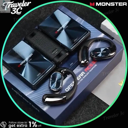 Sales MONSTER AC530 Wireless Bluetooth Earphones Noise-Canceling Wireless Bio-Fiber Dynamic Driver Foldable Music Earphones Gift - Ai-TechWorld