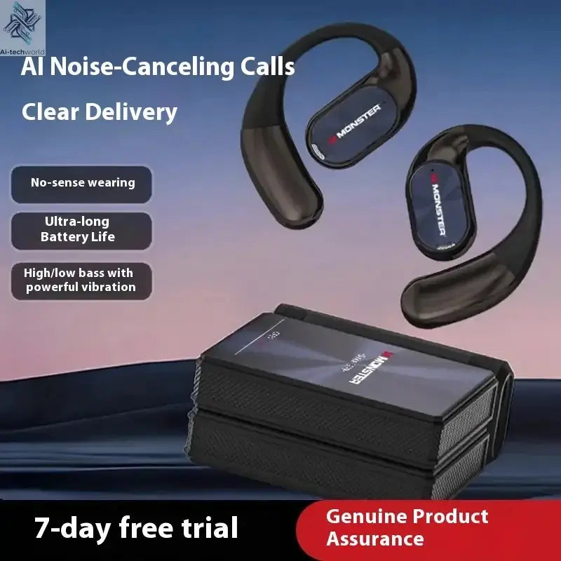 Sales MONSTER AC530 Wireless Bluetooth Earphones Noise-Canceling Wireless Bio-Fiber Dynamic Driver Foldable Music Earphones Gift - Ai-TechWorld