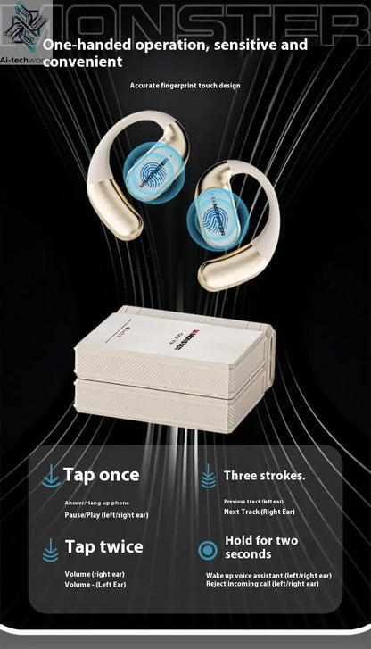Sales MONSTER AC530 Wireless Bluetooth Earphones Noise-Canceling Wireless Bio-Fiber Dynamic Driver Foldable Music Earphones Gift - Ai-TechWorld