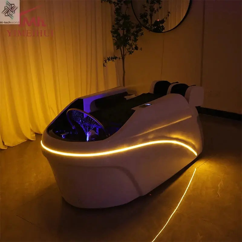 Salon Head Spa Synthetic Leather Head Therapy Beds Automatic Massage Shampoo Bed Ai-TechWorld 