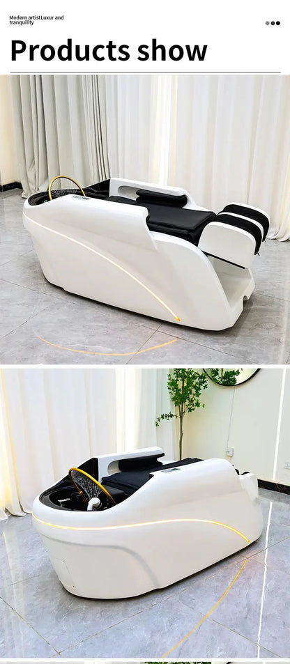 Salon Head Spa Synthetic Leather Head Therapy Beds Automatic Massage Shampoo Bed Ai-TechWorld 