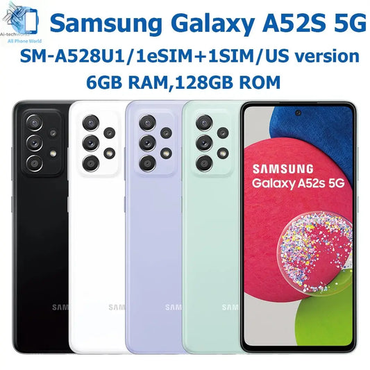 Samsung Galaxy A52S 5G intelligent Android phone 6.5-inch 6GB RAM 128GB US version Samsung 64MP quad camera NFC4500mAh unlocked Ai-TechWorld 