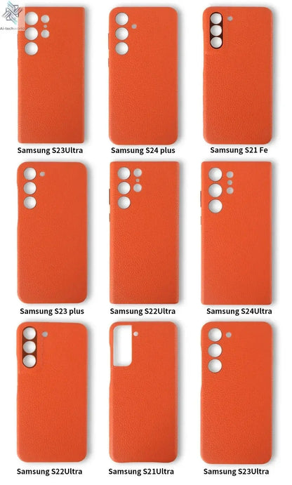 Premium Magnet Magsafe Case For Samsung Galaxy S25 Ultra Genuine Leather Cover Magnetic Funda S23Ultra S24 Cases Full Coverage - Ai - TechWorld