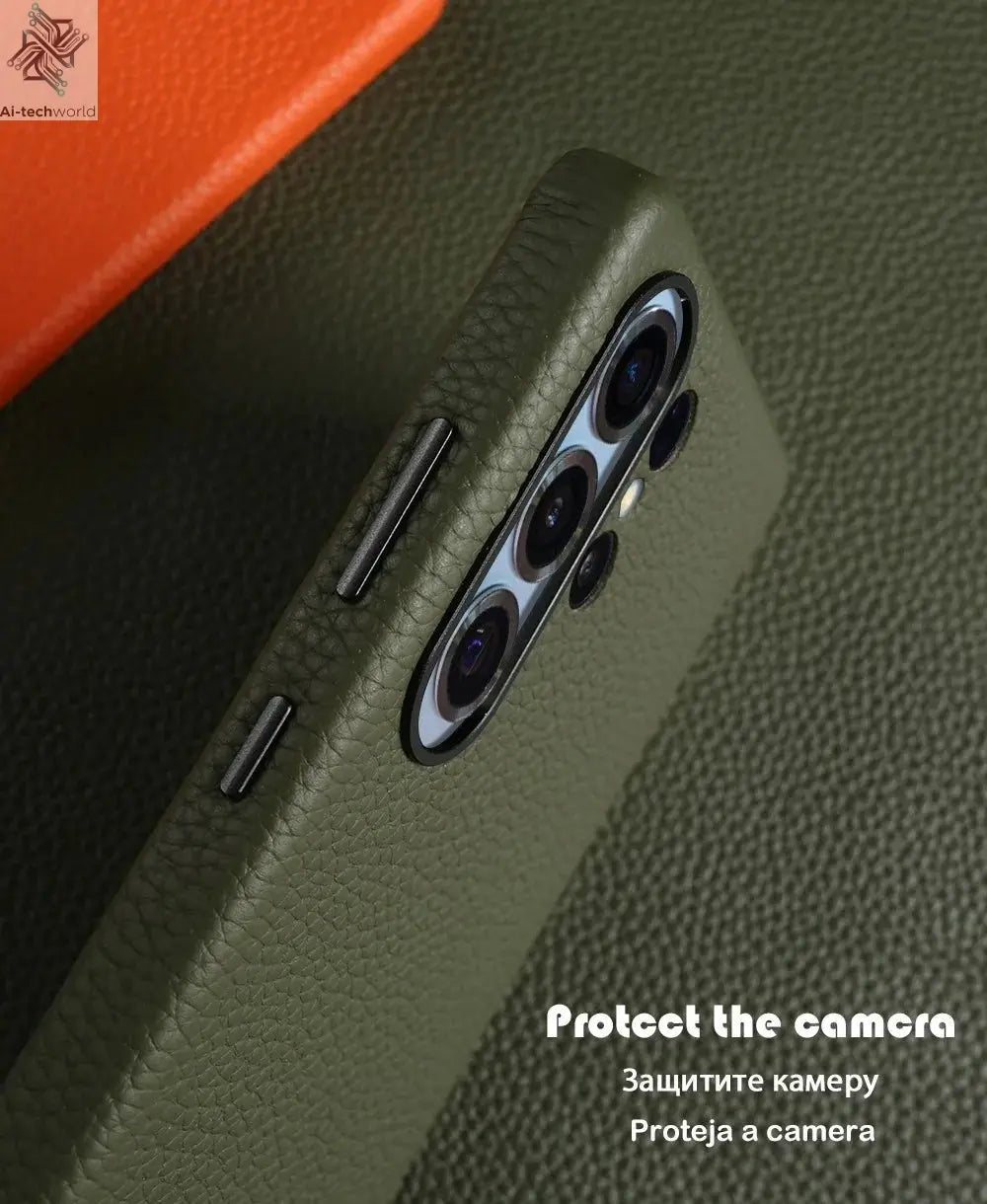 Premium Magnet Magsafe Case For Samsung Galaxy S25 Ultra Genuine Leather Cover Magnetic Funda S23Ultra S24 Cases Full Coverage - Ai - TechWorld