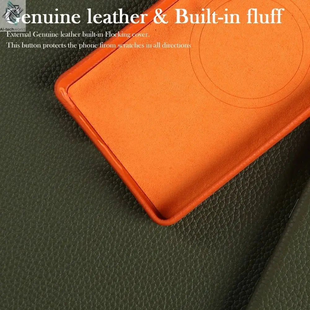 Premium Magnet Magsafe Case For Samsung Galaxy S25 Ultra Genuine Leather Cover Magnetic Funda S23Ultra S24 Cases Full Coverage - Ai - TechWorld