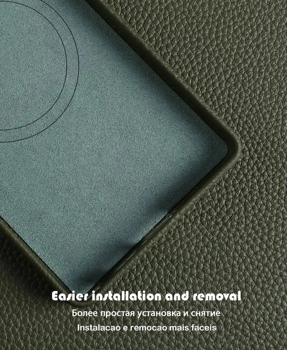 Premium Magnet Magsafe Case For Samsung Galaxy S25 Ultra Genuine Leather Cover Magnetic Funda S23Ultra S24 Cases Full Coverage - Ai - TechWorld