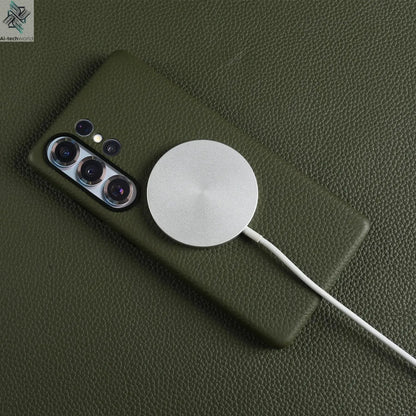 Premium Magnet Magsafe Case For Samsung Galaxy S25 Ultra Genuine Leather Cover Magnetic Funda S23Ultra S24 Cases Full Coverage - Ai - TechWorld