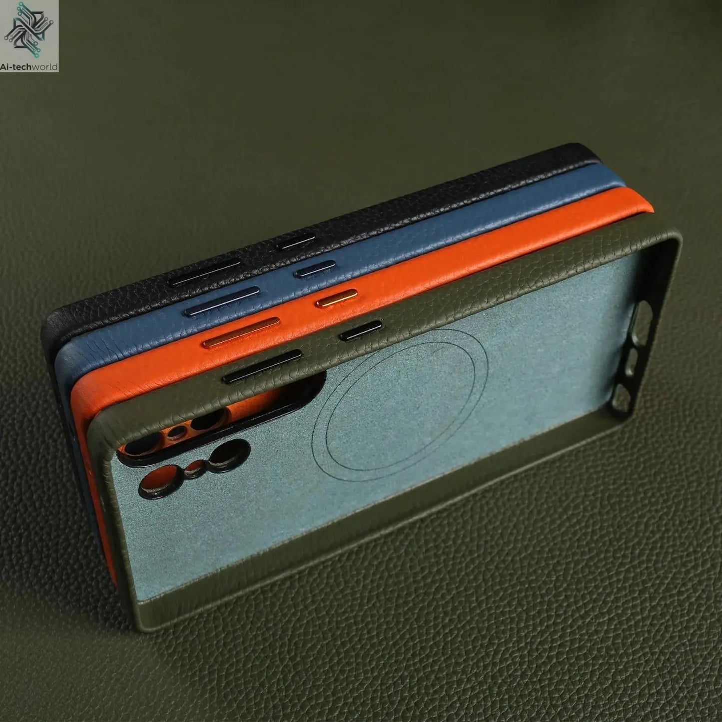 Premium Magnet Magsafe Case For Samsung Galaxy S25 Ultra Genuine Leather Cover Magnetic Funda S23Ultra S24 Cases Full Coverage - Ai - TechWorld