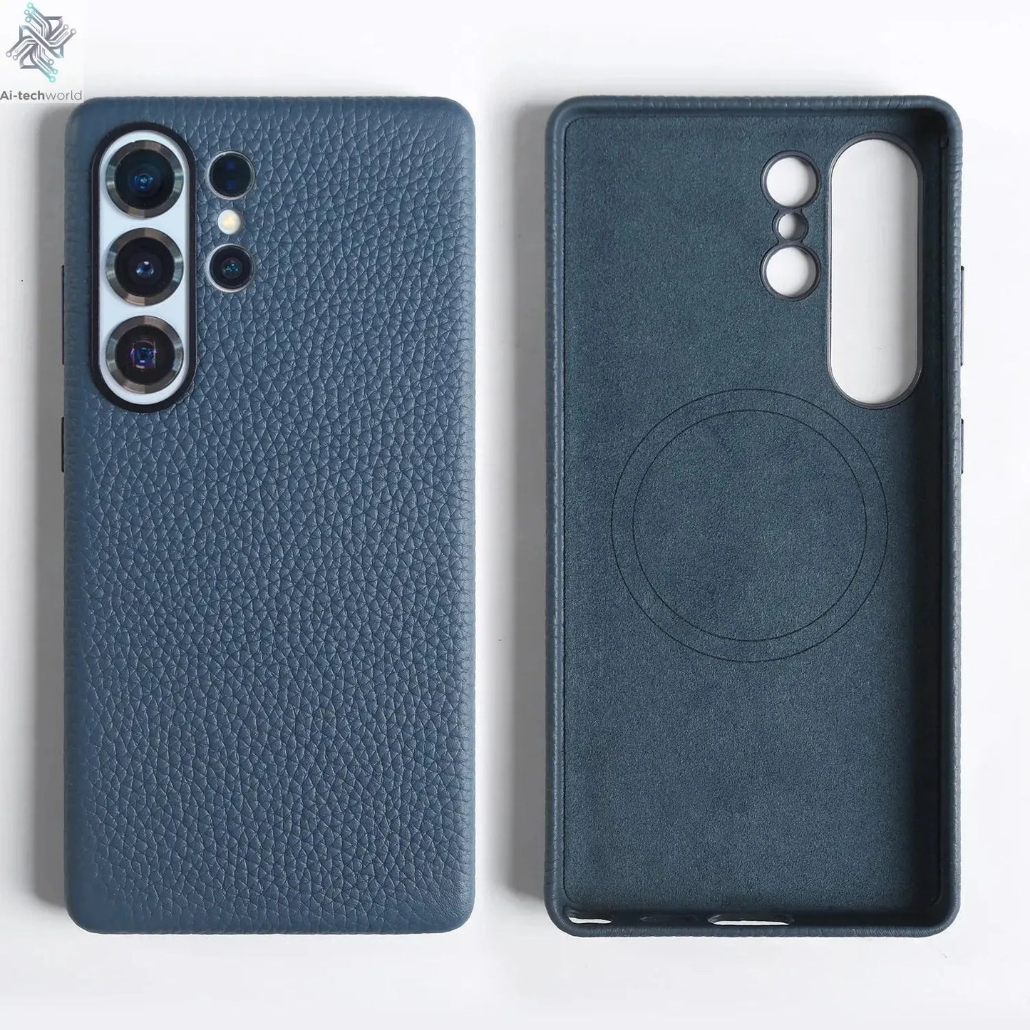 Premium Magnet Magsafe Case For Samsung Galaxy S25 Ultra Genuine Leather Cover Magnetic Funda S23Ultra S24 Cases Full Coverage - Ai - TechWorld