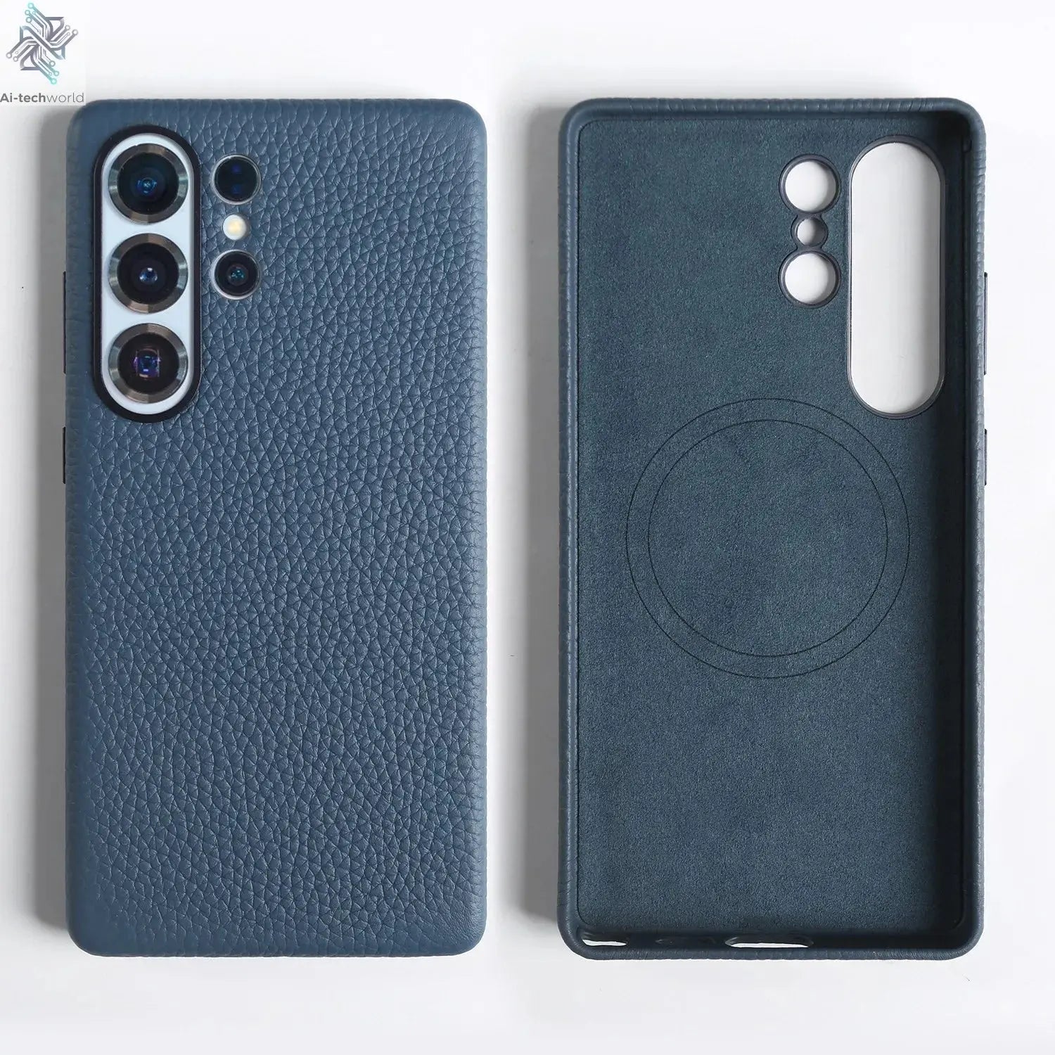 Premium Magnet Magsafe Case For Samsung Galaxy S25 Ultra Genuine Leather Cover Magnetic Funda S23Ultra S24 Cases Full Coverage - Ai - TechWorld