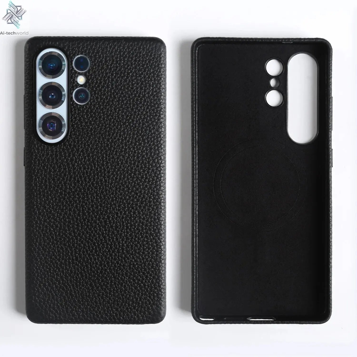 Premium Magnet Magsafe Case For Samsung Galaxy S25 Ultra Genuine Leather Cover Magnetic Funda S23Ultra S24 Cases Full Coverage - Ai - TechWorld