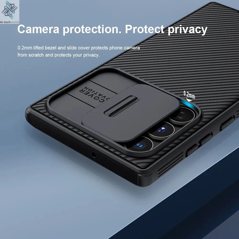 for Samsung Galaxy S25 Edge S24 S23 S22 Ultra Case Nillkin CamShield Slide Camera Cover for Samsung S24 FE S23 Plus Lens Case - Ai - TechWorld