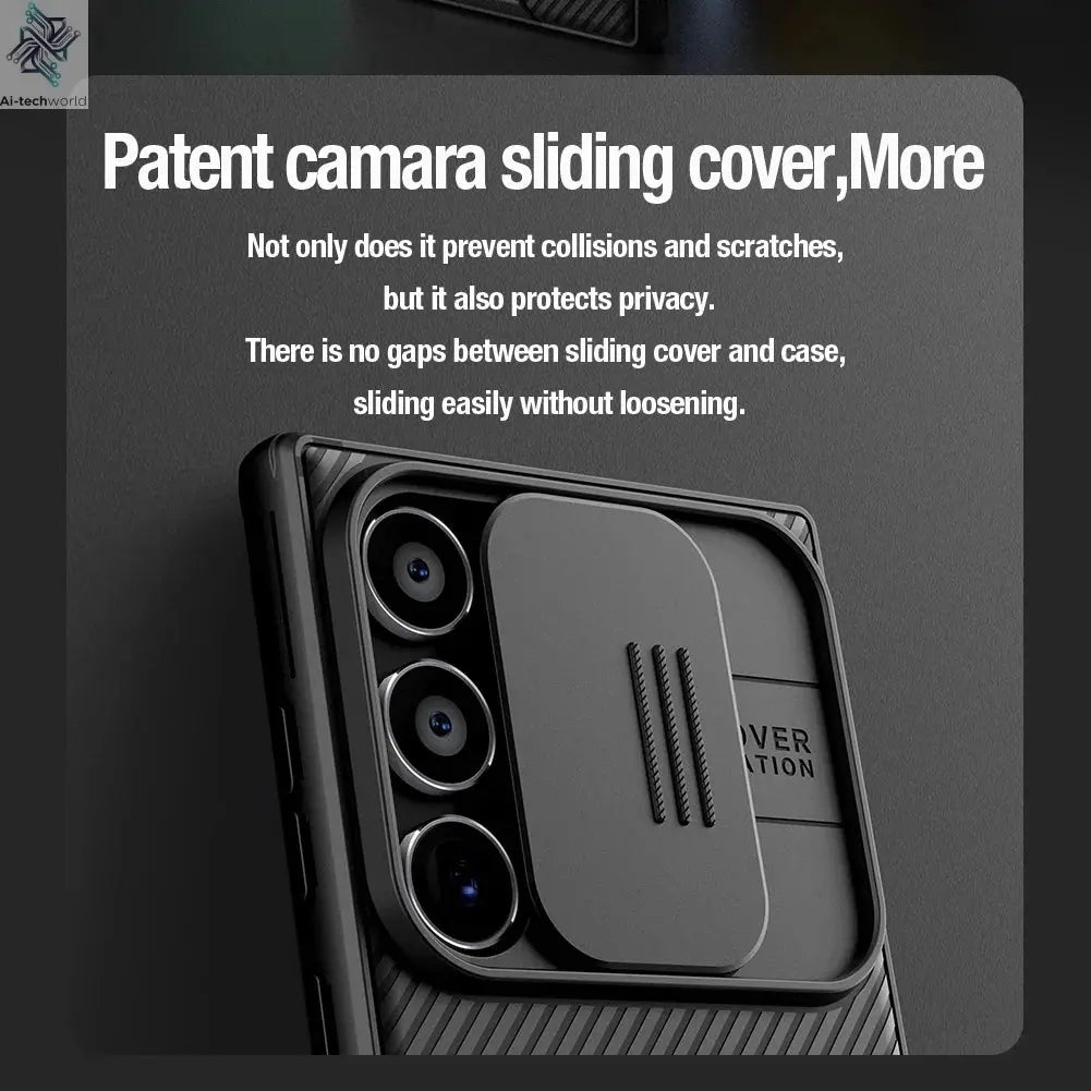 for Samsung Galaxy S25 Edge S24 S23 S22 Ultra Case Nillkin CamShield Slide Camera Cover for Samsung S24 FE S23 Plus Lens Case - Ai - TechWorld