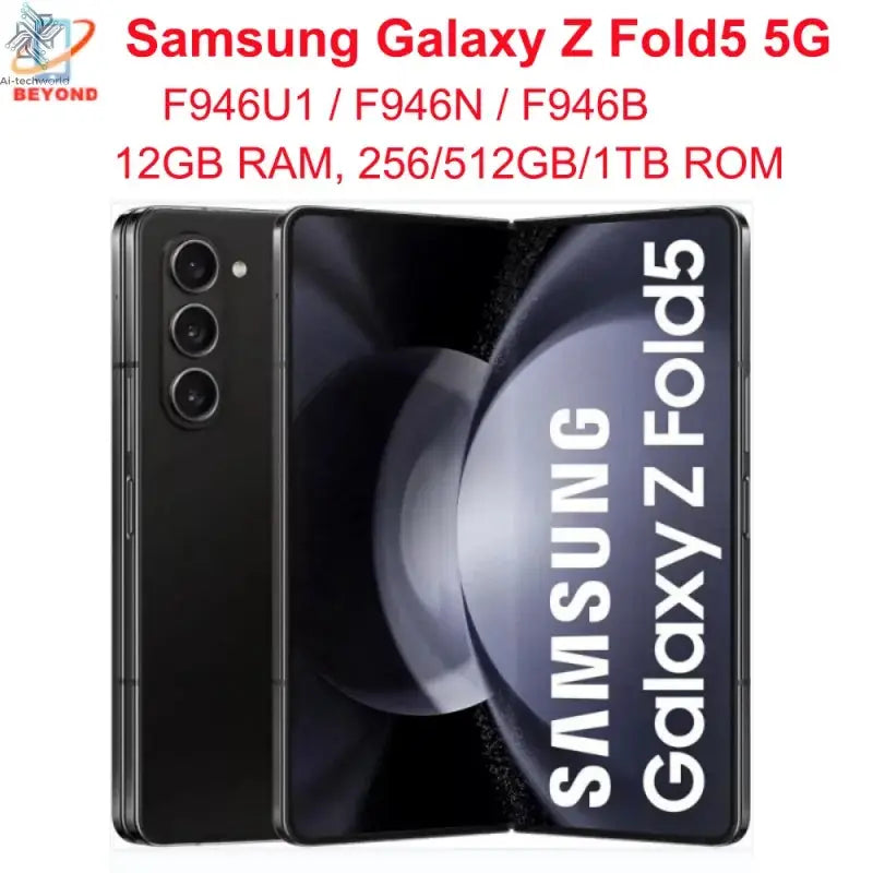 Samsung Galaxy Z Fold 5 Fold5 5G F946B F946U1 F946N Original 7.6" AMOLED 12GB+256/512GB ROM Snapdragon NFC 99% New Cellphone Ai-TechWorld 