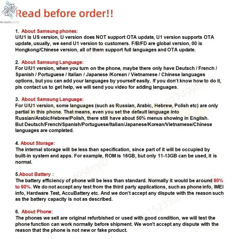 Samsung Galaxy Z Fold 6 Fold6 5G F956B F956U1 7.6" 12GB 256/512GB/1TB Snapdragon NFC Foldable Original 99% New Cell Phone Ai-TechWorld 