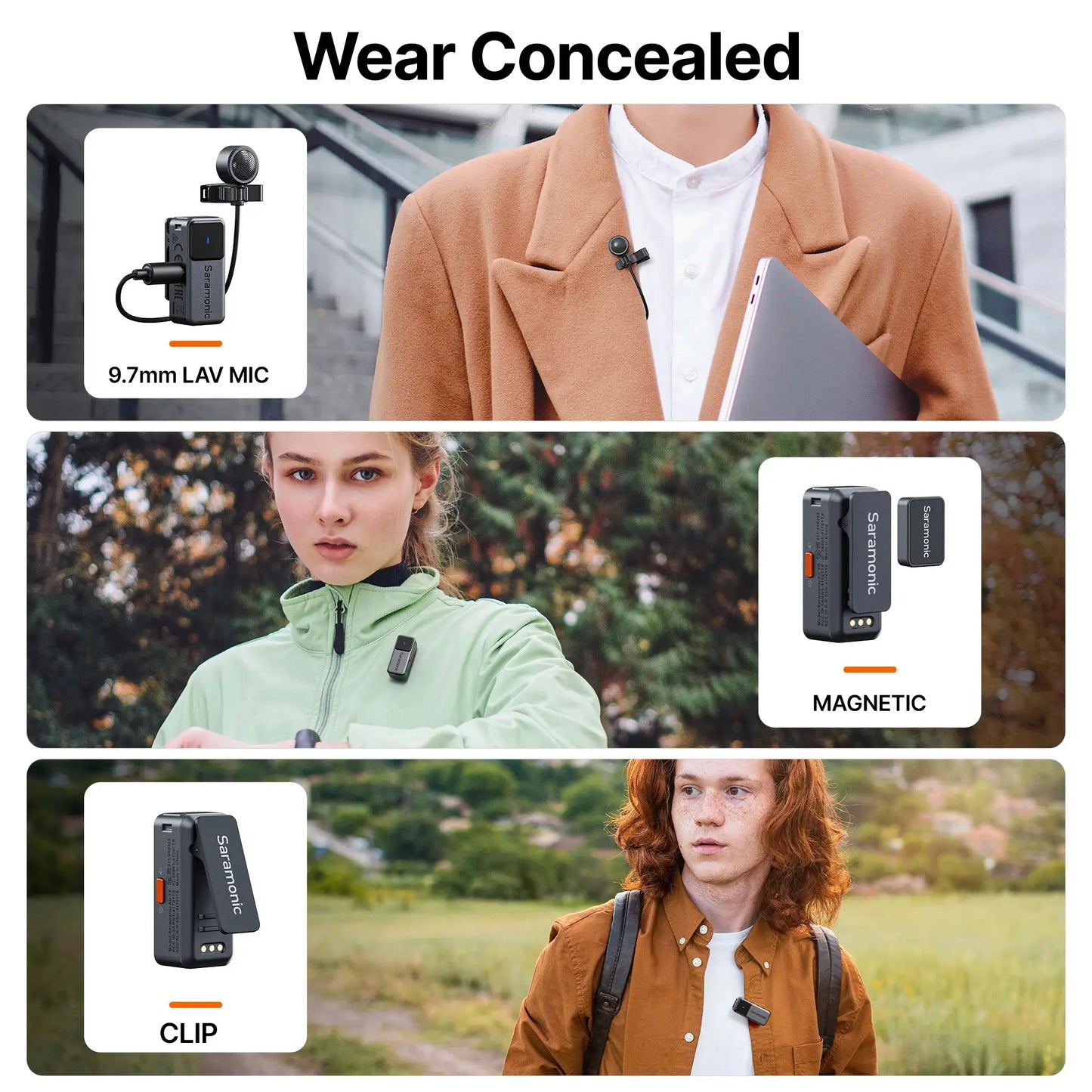 Saramonic Air Wireless Lavalier Microphone Noise Cancelling Lapel Mic for iPhone 15/16 Android Smartphone Camera Vlog Youtube Ai-TechWorld 