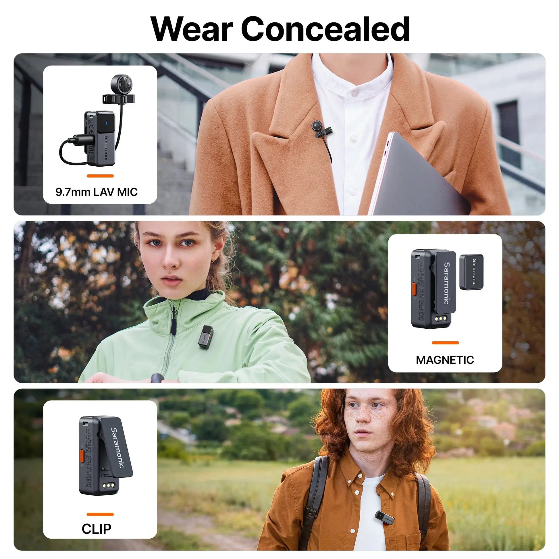 Saramonic Air Wireless Lavalier Microphone Noise Cancelling Lapel Mic for iPhone 15/16 Android Smartphone Camera Vlog Youtube Ai-TechWorld 