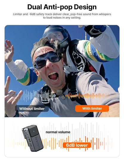 Saramonic Air Wireless Lavalier Microphone Noise Cancelling Lapel Mic for iPhone 15/16 Android Smartphone Camera Vlog Youtube Ai-TechWorld 