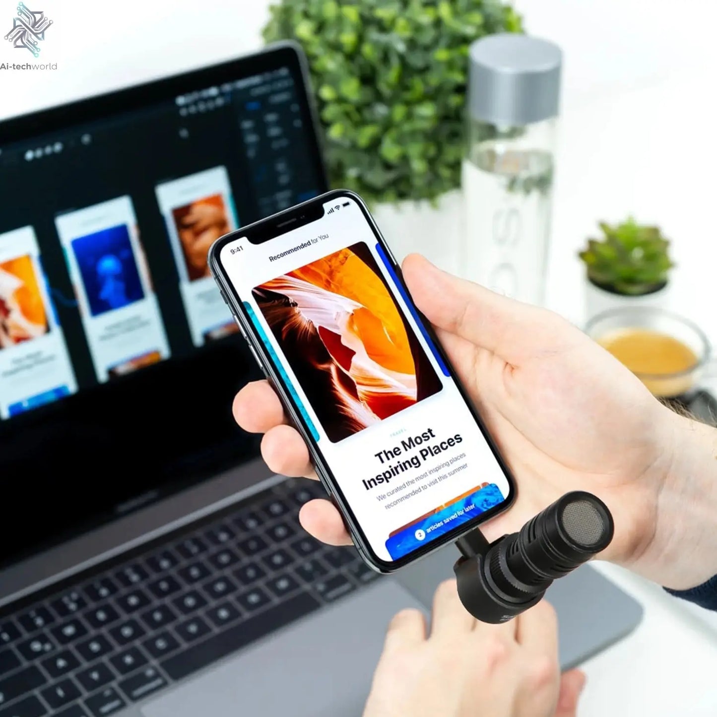 Saramonic SmartMic + Di/UC Type-C Directional Microphone with Foam Windscreen for IOS iPhone 13 11 7 7 plus Android Smartphones Ai-TechWorld 