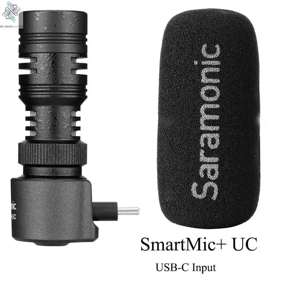 Saramonic SmartMic + Di/UC Type-C Directional Microphone with Foam Windscreen for IOS iPhone 13 11 7 7 plus Android Smartphones Ai-TechWorld 
