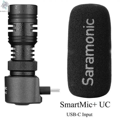 Saramonic SmartMic + Di/UC Type-C Directional Microphone with Foam Windscreen for IOS iPhone 13 11 7 7 plus Android Smartphones Ai-TechWorld 