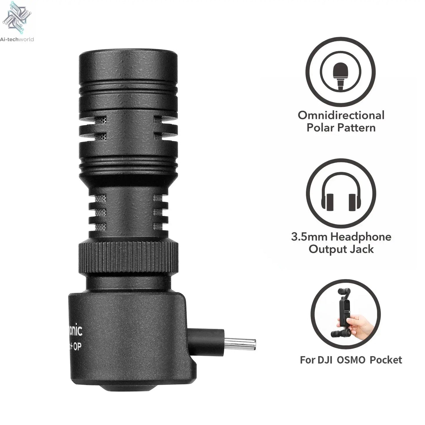 Saramonic SmartMic + Di/UC Type-C Directional Microphone with Foam Windscreen for IOS iPhone 13 11 7 7 plus Android Smartphones Ai-TechWorld 