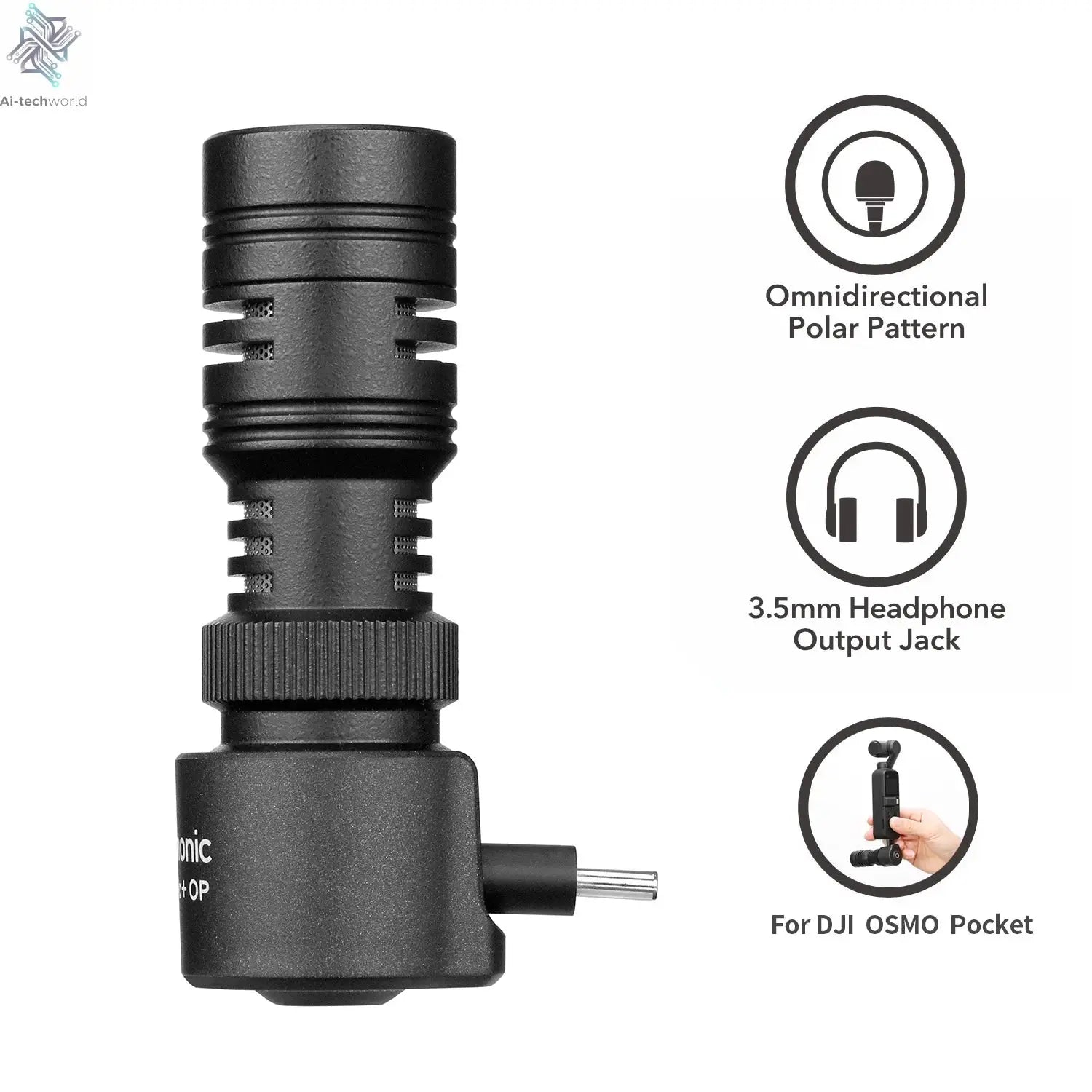 Saramonic SmartMic + Di/UC Type-C Directional Microphone with Foam Windscreen for IOS iPhone 13 11 7 7 plus Android Smartphones Ai-TechWorld 