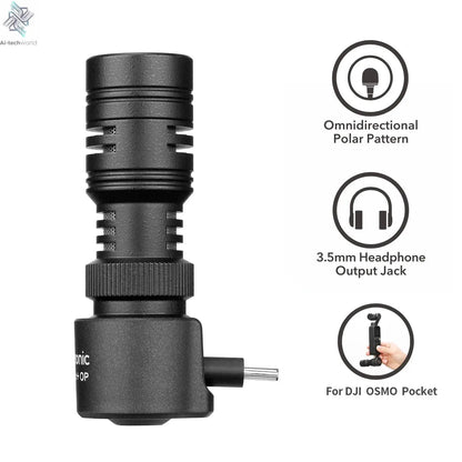 Saramonic SmartMic + Di/UC Type-C Directional Microphone with Foam Windscreen for IOS iPhone 13 11 7 7 plus Android Smartphones Ai-TechWorld 