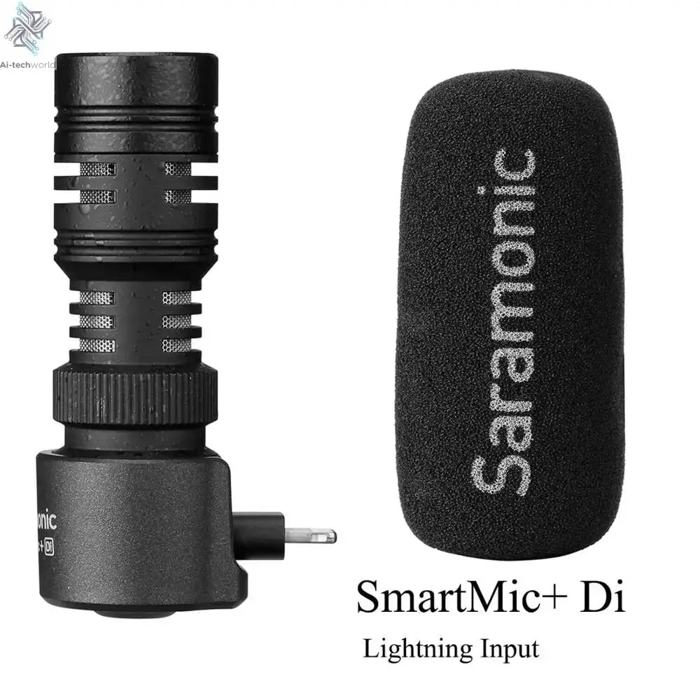 Saramonic SmartMic + Di/UC Type-C Directional Microphone with Foam Windscreen for IOS iPhone 13 11 7 7 plus Android Smartphones Ai-TechWorld 