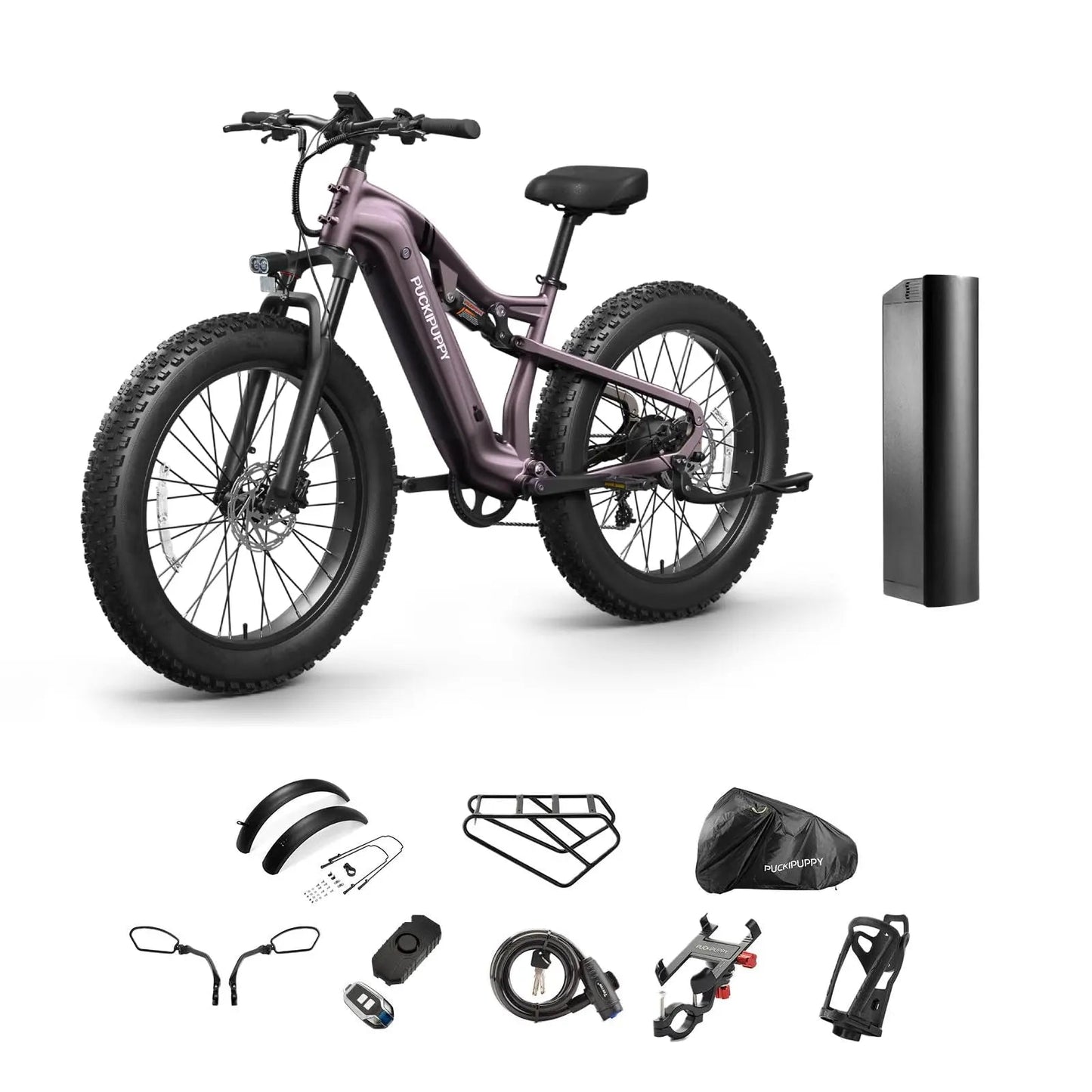 PUCKIPUPPY Labrador pro Electric Bike 1350W Peak 48V 20AH Battery Ebike 26" Fat Tire Electric Mountain Bike 2-Year Warranty Ai-TechWorld 