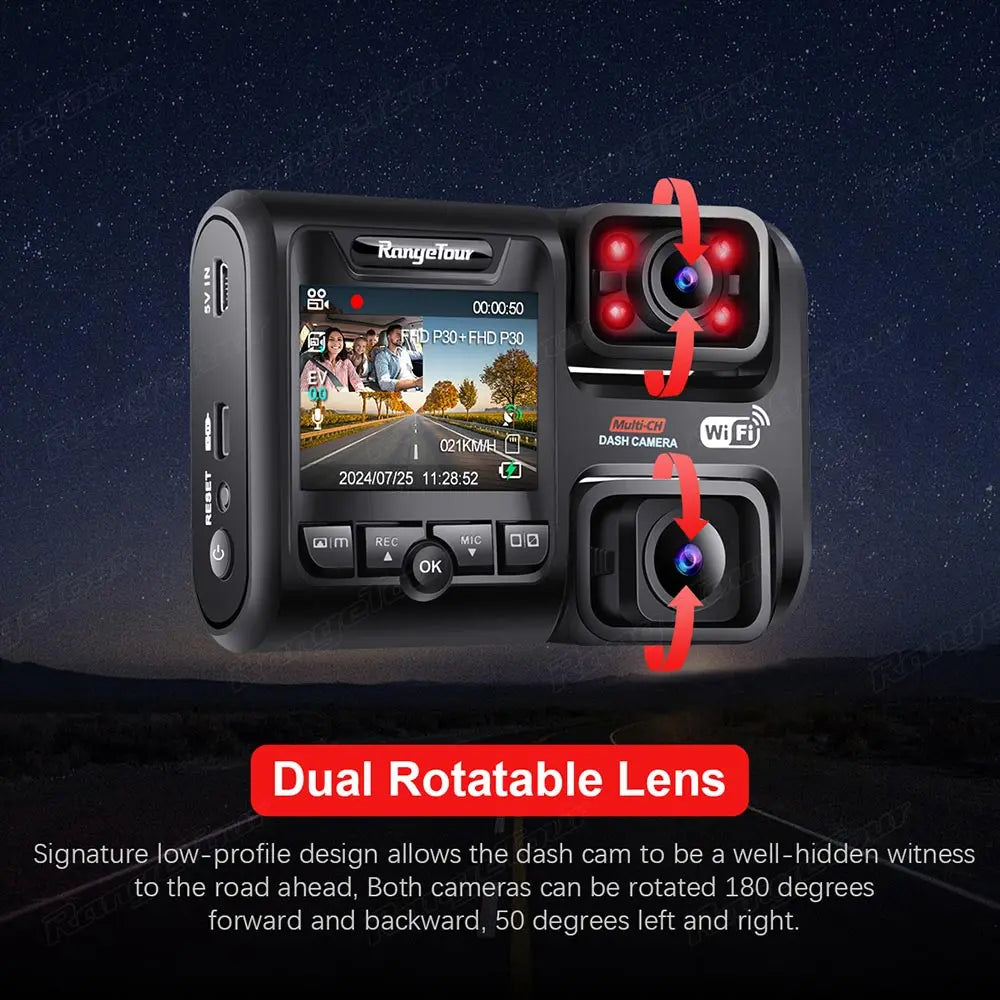 4K 2160P WIFI GPS Logger Dual Lens Car DVR Novatek 96663 Chip Sony image Sensor Night Vision Dual Camera Dash Cam Recorder D30H Ai-TechWorld 