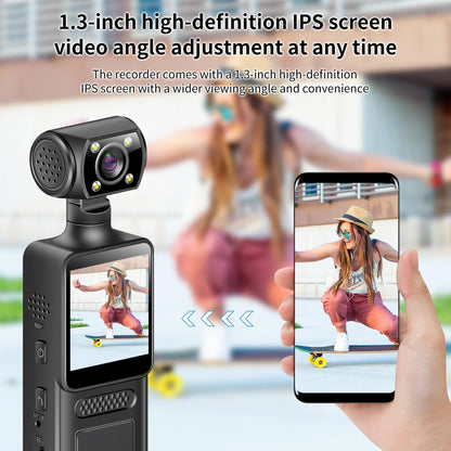 4K HD Handheld Pocket Camera 180 ° Rotating Mini Portable Camera Wearable Night Vision Outdoor Sports Camera 2025 New Ai-TechWorld 