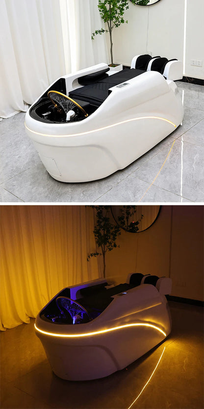 Salon Head Spa Synthetic Leather Head Therapy Beds Automatic Massage Shampoo Bed Ai-TechWorld 