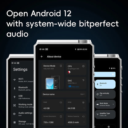 HiBy R6III 2025 / R6 Gen 3 Android 12 Music Player MP3 USB DAC HIFI WiFi Bluetooth 5.0 CS43198 *4 MQA16x DSD512 PCM768 4500mAh Ai-TechWorld 