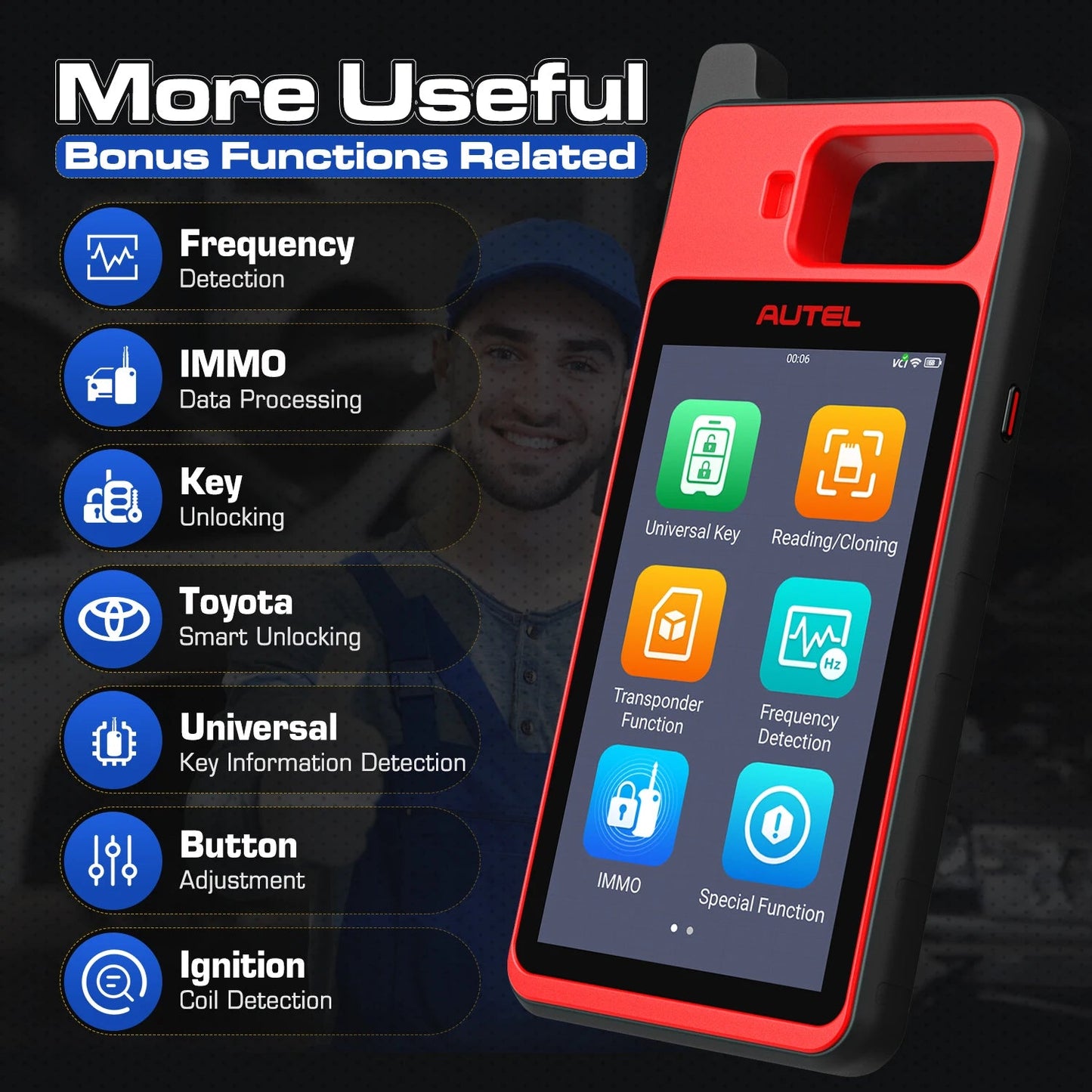 Autel MaxiIM KM100 Advanced One-Minute Key Generation Tool IMMO Key programming Key Renewal and Transponder Editing PK IM508S Ai-TechWorld 