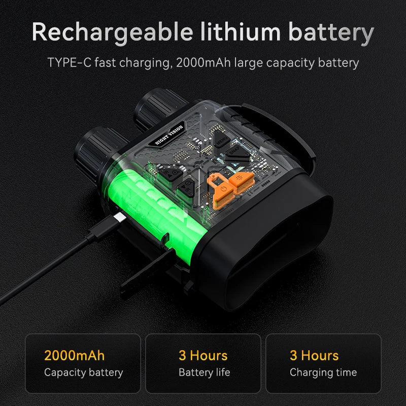 1080P Night Vision Binoculars 10x Digital 800m Full Dark Infrared Night Vision Telescope Goggles 2.8” Large Screen For Camping Ai-TechWorld 