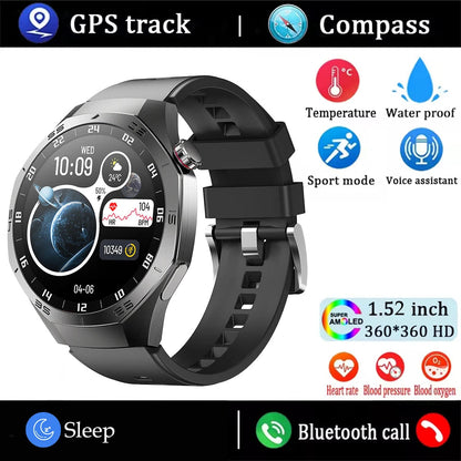 2025New For Android and ios Smart Watch Men AMOLED Screen GPS Motion trajectory Heart Rate Bluetooth Calls SmartWatch Waterproof Ai-TechWorld 