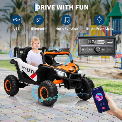 12V Kids Ride On Car,UTV Truck with Remote Control,4WD/2WD Switchable,Electric Vehicle with 4 Spring Suspension for Ages 3-8 Y Ai-TechWorld 