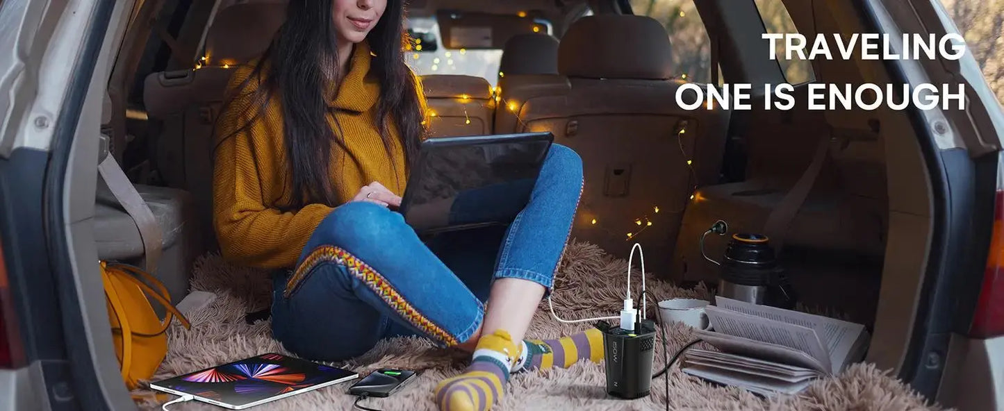 150W Car Power Inverter, 12V D/C To 110V AC Car Plug Adapter Outlet Converter, With 2 AC Outlets, A 18W USB A And Dual 30W PD Ca Ai-TechWorld 